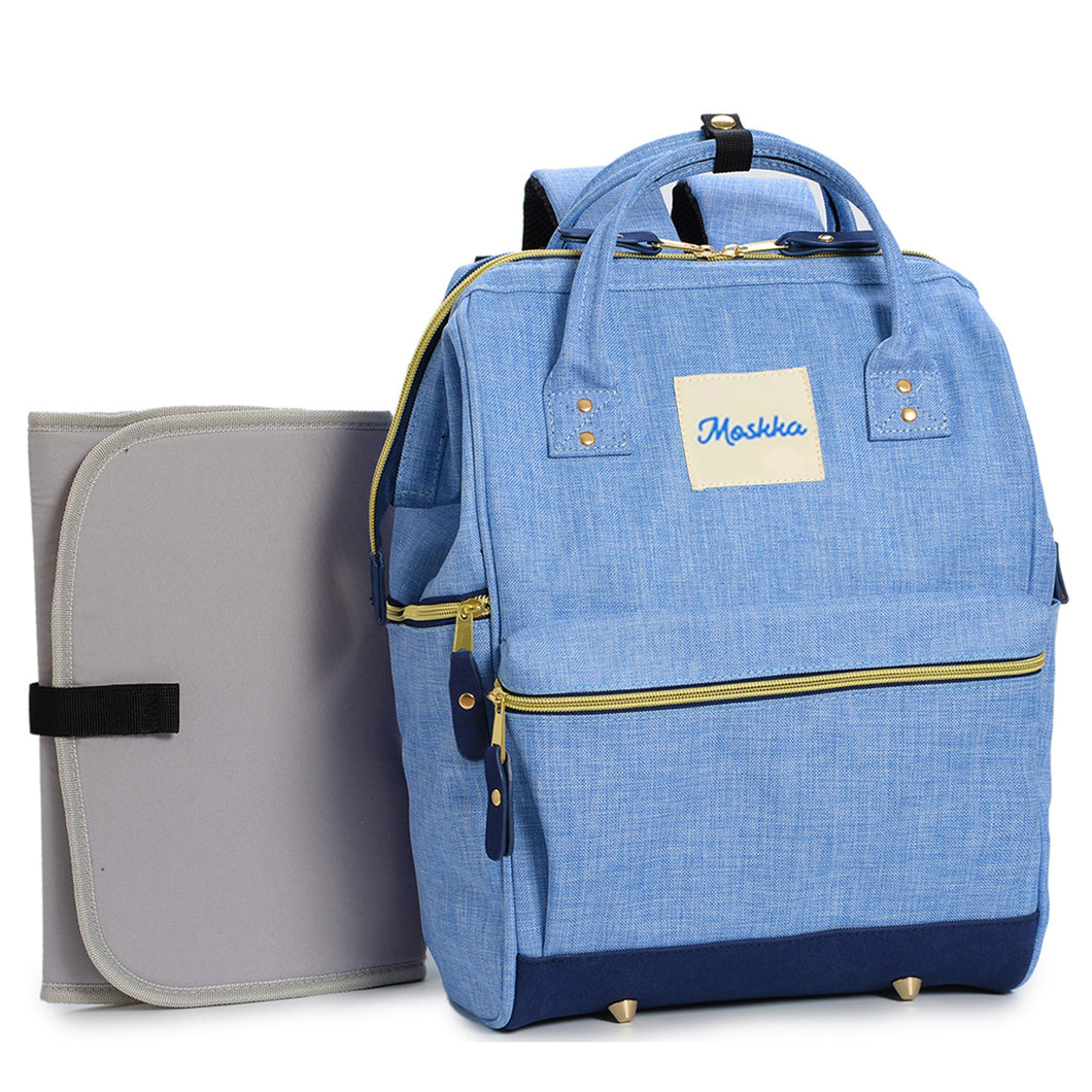 Moskka Adventure Diaper Backpack -Pleasant Blue